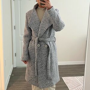 ❄️Women's Gray Wool Belted Winter Coat